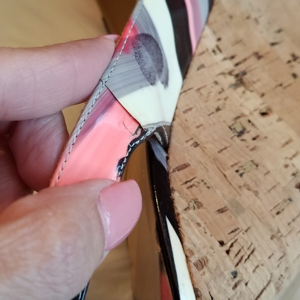 Louboutin Peep-toe patent leather wedges - Picture 6 of 8